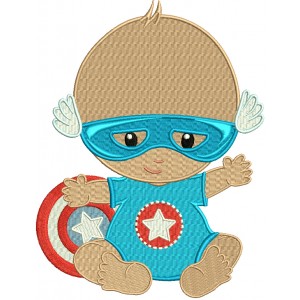 Super Hero Baby Filled Machine Embroidery Design Digitized Pattern